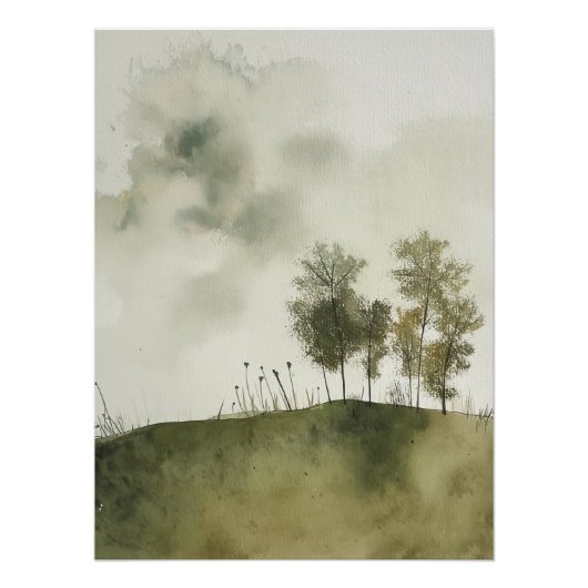 セリーネメドウイングリーンバイPS自然デザイン ポスター (正面)