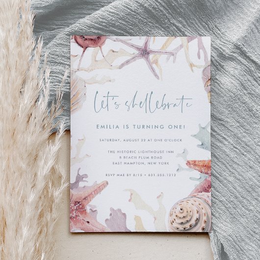 セリーベート |夏のビーチ誕生日パーティー 招待状