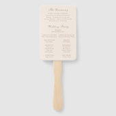 セリーンサンディニュートラルエレガントなウェディングプログラム ハンドファン (裏面)