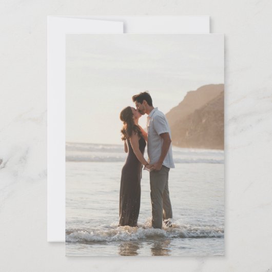 セリーンサンディニュートラルエレガントな結婚式 セーブザデート (裏面)