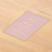セリーンピンクエレガントな結婚式 アクリル招待状 (レイダウン)