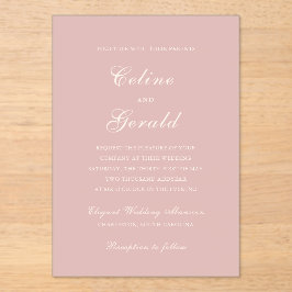 セリーンピンクエレガントな結婚式 アクリル招待状