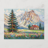 セリーンマウンテンズランドスケーカラフルムアート絵を描ズ ポストカード (正面)