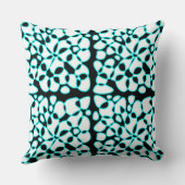 セルアブストラクション白黒ターコイズ クッション (裏面)