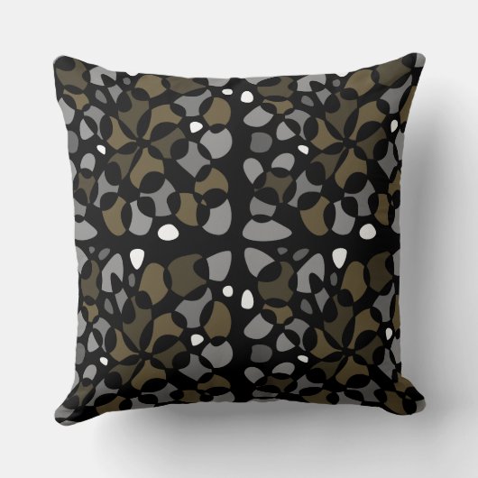 セルアブストラクション黒ニュートラルシェード白 クッション (裏面)