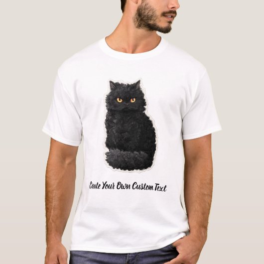 セルカークレックスの猫 カスタムテキスト作成 Tシャツ (正面)