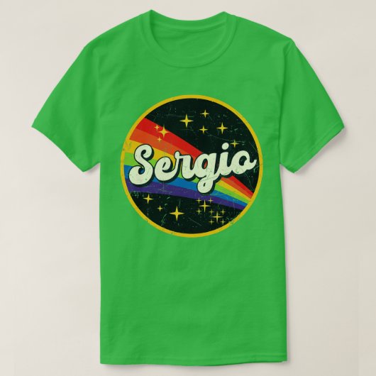 セルジオレインボーイン宇宙ヴィンテージグルンゲスタイル Tシャツ (デザイン正面)