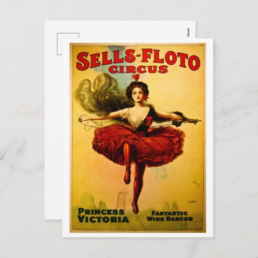 セルズフロートワイヤダンサーサーカスプリンセスビクトリア シーズンポストカード (正面/裏面)