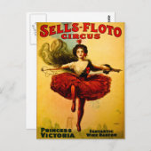 セルズフロートワイヤダンサーサーカスプリンセスビクトリア ポストカード (正面/裏面)