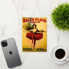 セルズフロートワイヤダンサーサーカスプリンセスビクトリア 箔グリーティングカード