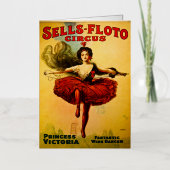 セルズフロートワイヤダンサーサーカスプリンセスビクトリア 箔グリーティングカード (正面)