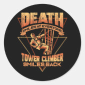 セルタワークライマー死亡スマイル全員 ラウンドシール (正面)