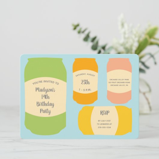 セルツァーソーダ缶サマーバースデーパーティー 招待状 (スタンド正面)