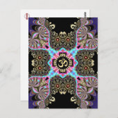 セルティックアラベスクフュージョン金ゴールドOMアートハガキ ポストカード (正面/裏面)