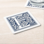 セルティックドラゴンイニシャルE スクエアペーパーコースター (アングル)