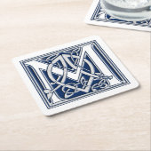 セルティックドラゴンイニシャルM スクエアペーパーコースター (アングル)