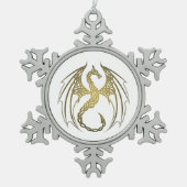 セルティックドラゴンピューターオーナメント スノーフレークピューターオーナメント (正面)