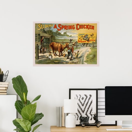 セルデンおもしろいズ・ファース、春チキンポスター ポスター (ホームオフィス)
