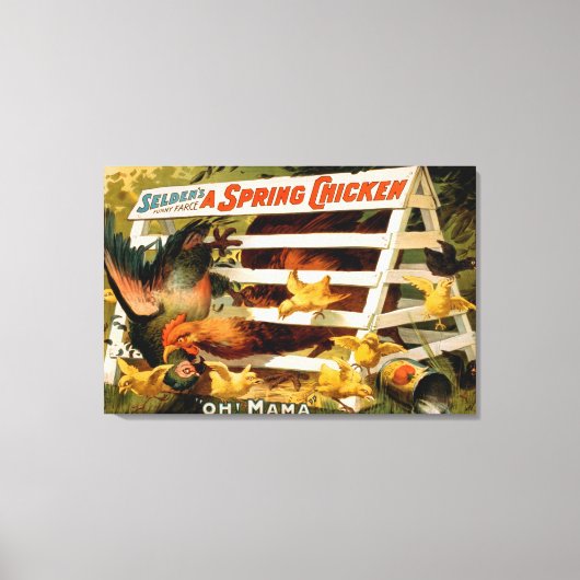 セルデンおもしろいズ・ファース、春チキン遊 キャンバスプリント (正面)