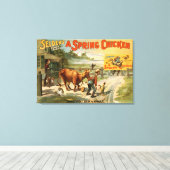 セルデンのおもしろい農場、春チキン遊2 キャンバスプリント (インサイチュ (ウッドフロア))