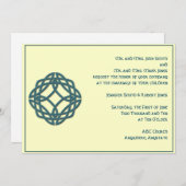 セルトエタニティノットティール(緑がかった色)結婚式招待状 招待状 (正面/裏面)