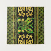 セルトバタフライ-緑の大理石と金ゴールド タペストリー (正面(横))