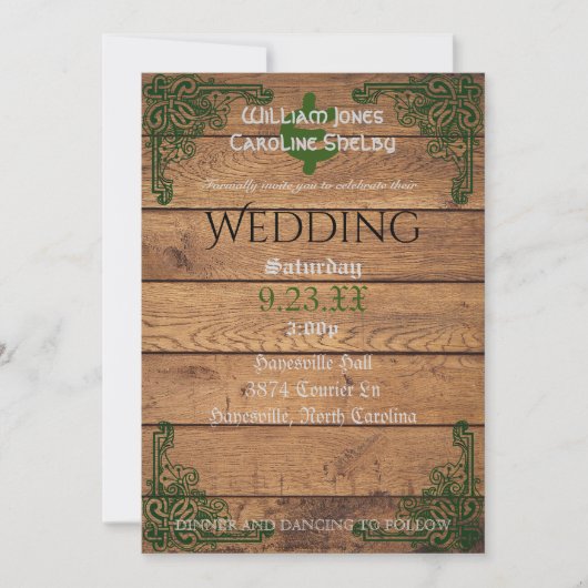 セルト素朴ティックカダグ結婚式招待状 招待状 (正面)