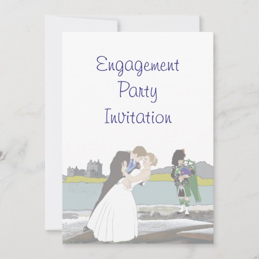 セルト·スコティッシュ·婚約パーティ 招待状 (正面)