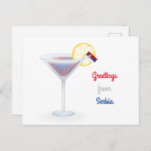セルビアのカクテルの休日の郵便はがきからの挨拶 シーズンポストカード (正面/裏面)