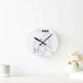 セルビアのキリル印 ラウンド壁時計 (ホーム)