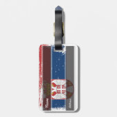 セルビアのグランジな旗 ラゲッジタグ (裏面縦)