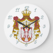 セルビアのコートの腕 ラージ壁時計 (正面)