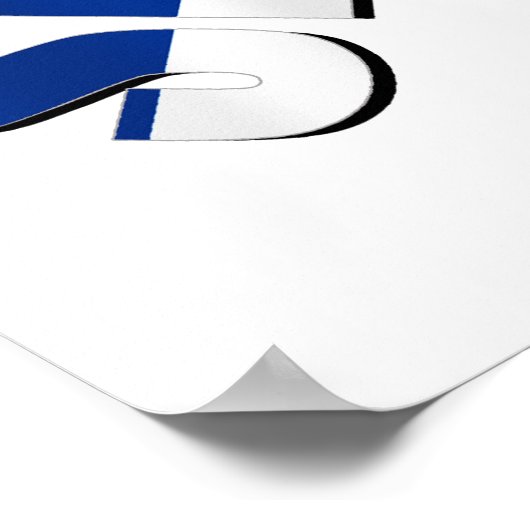 セルビアのサッカーボールセルビア国旗の文体ロゴ ポスター (角)