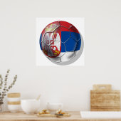 セルビアのサッカー2014ワールドカップのボール愛好家Srbija ポスター (キッチン)