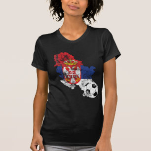 セルビアの動揺してなサッカー Tシャツ