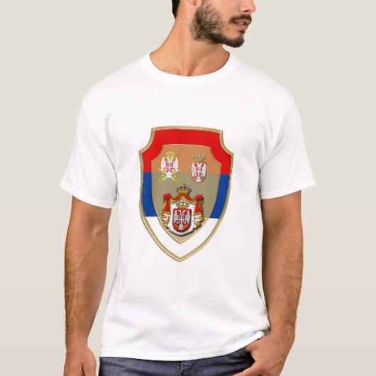 セルビアの古代の盾 セルビアの紋章 スルビア Tシャツ (正面)