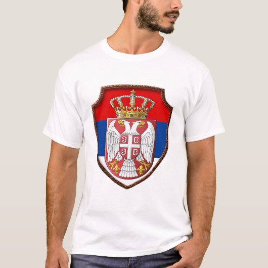 セルビアの古代の盾 セルビアの紋章 srb 3 tシャツ (正面)