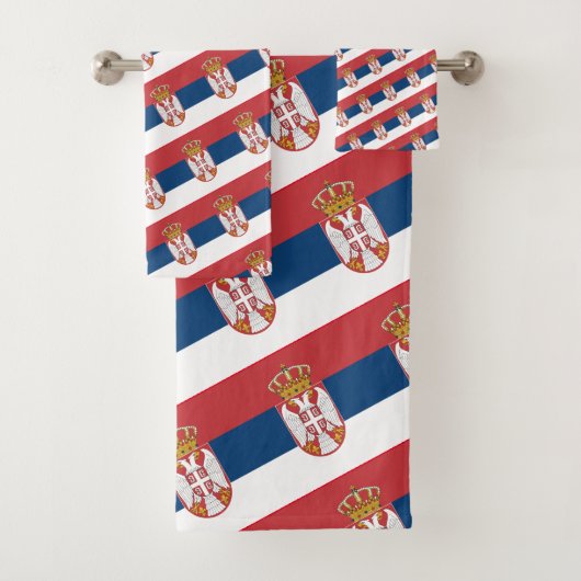 セルビアの国旗とセルビア旅行、休日/スポーツ バスタオルセット (インサイチュ)