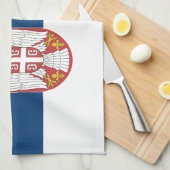 セルビアの国旗 キッチンタオル (四つ折り)