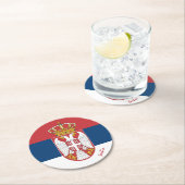 セルビアの国旗 & セルビアの結婚式、パーティー / スポーツ ラウンドペーパーコースター (インサイチュ)