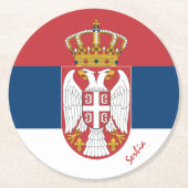 セルビアの国旗 & セルビアの結婚式、パーティー / スポーツ ラウンドペーパーコースター (正面)