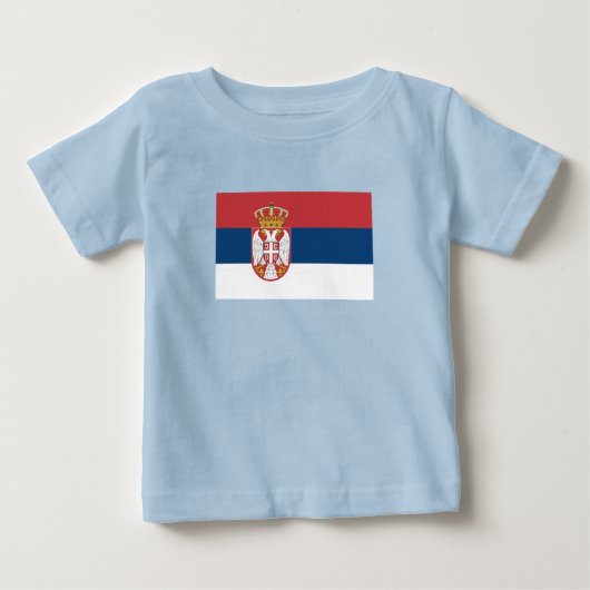 セルビアの国旗 ベビーTシャツ (正面)