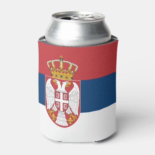 セルビアの国旗 缶クーラー (缶正面)