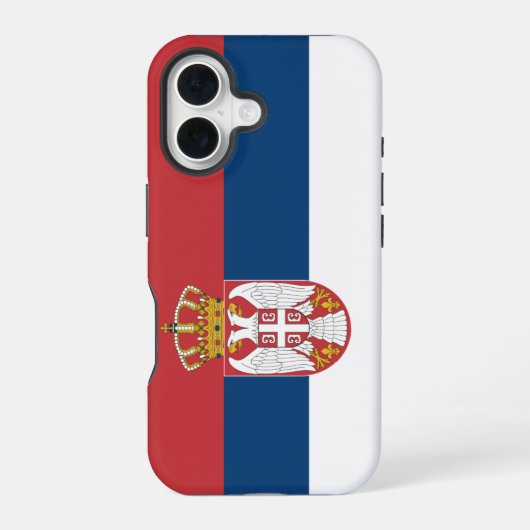セルビアの国旗 iPhone 16ケース (裏面)