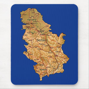 セルビアの地図のマウスパッド マウスパッド