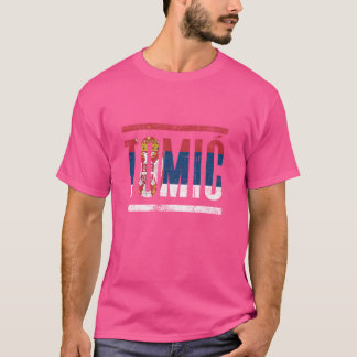 セルビアの姓トミクとセルビア国旗 Tシャツ