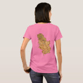 セルビアの旗と地図のTシャツ Tシャツ (裏面フル)