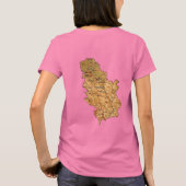 セルビアの旗と地図のTシャツ Tシャツ (裏面)