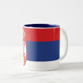 セルビアの旗のマグ ツートーンマグカップ (正面右)