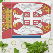 セルビアの旗 キッチンタオル (折り畳み)